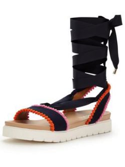Miss Kg Dakota Multi Strap Flat Sandal - Black